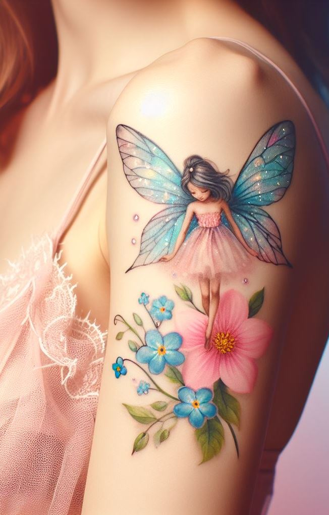 Hidden Realms: Imagine a fairy peeking out from behind a book spine. This tattoo celebrates the magic of literature and the worlds that unfold within its pages.