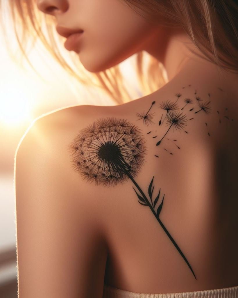 Add a touch of natural elegance with fern and flowers inspired shoulder and back tattoos. These designs are a harmonious blend of beauty and tranquility.