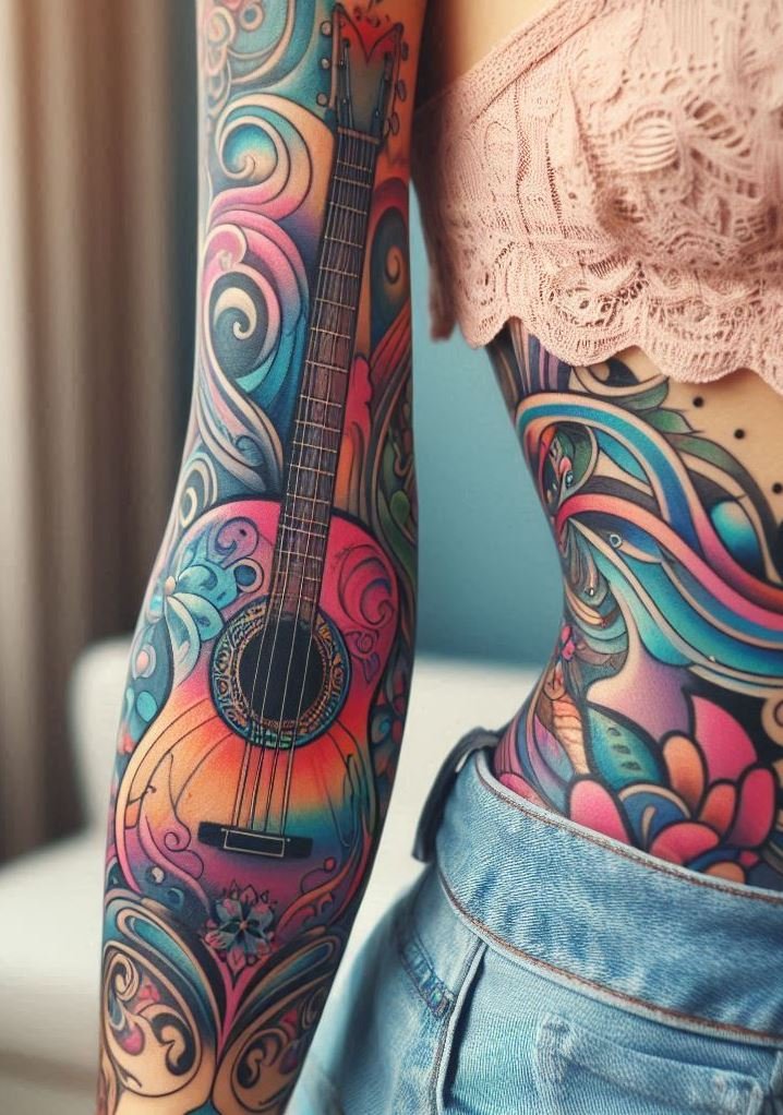 Ready to tune up your tattoo collection? Guitar themed designs are a perfect blend of art and music, letting you showcase your love for the instrument with every strum.