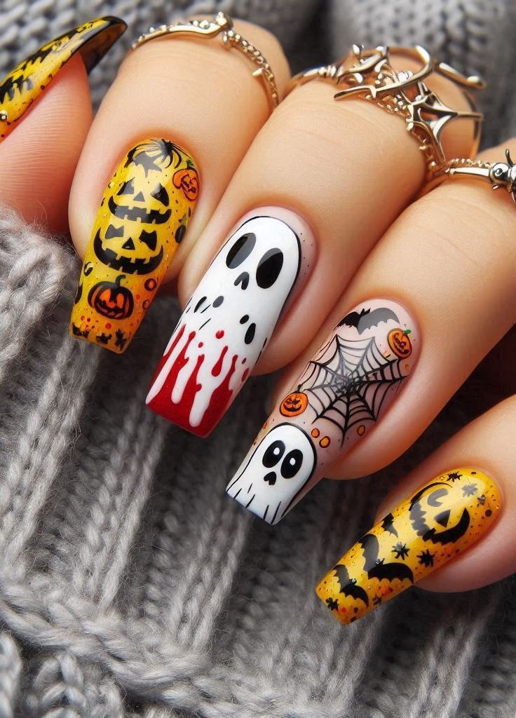 Halloween Nails: Spooktacular Spooky Designs That Are Fang-tastic | Pocoko Candy Apple Cuties: Red nails with a glossy finish—just like the forbidden fruit. Perfect for tempting your mortal admirers. 🍎❤️