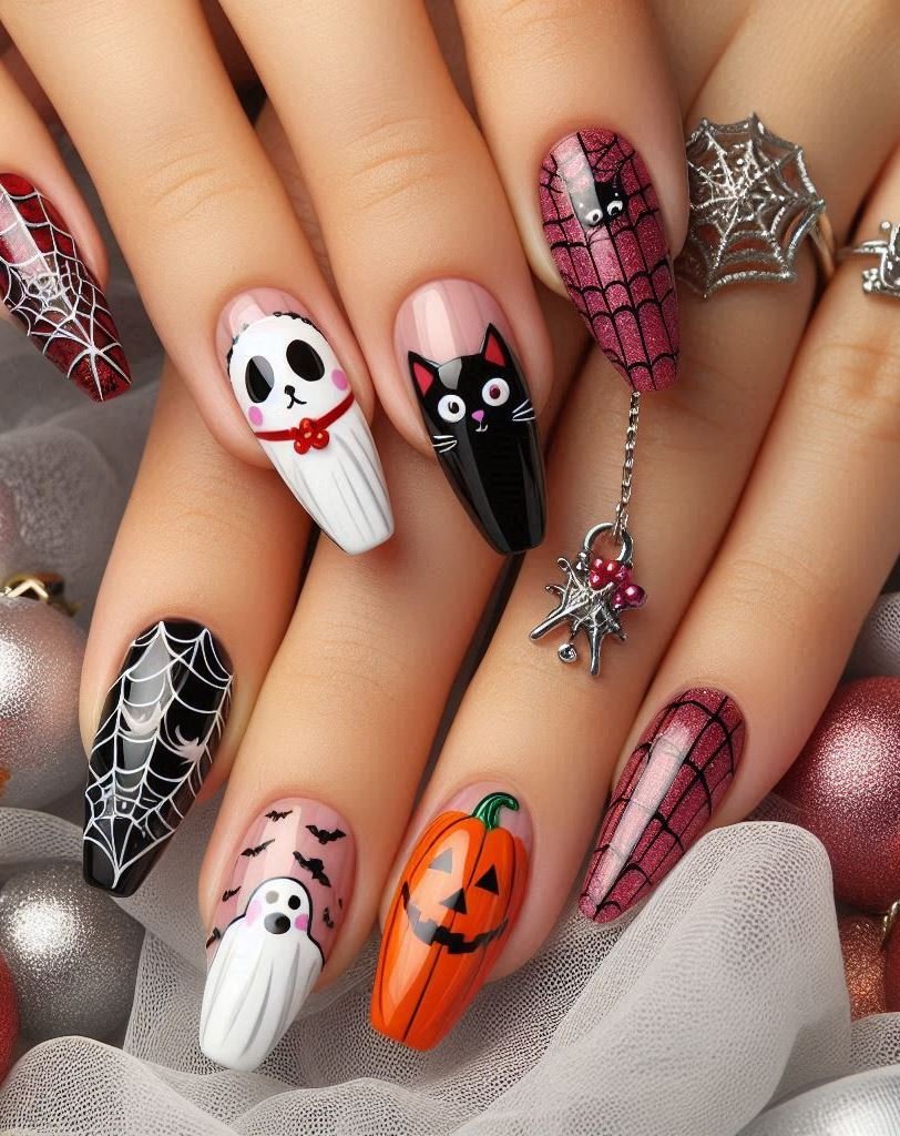 Halloween Nails: Spooktacular Spooky Designs That Are Fang-tastic | Pocoko Spooky French Tips: Swap the classic white for ghostly gray or blood-red. It’s like a haunted twist on a timeless favorite. 👻🇫🇷
