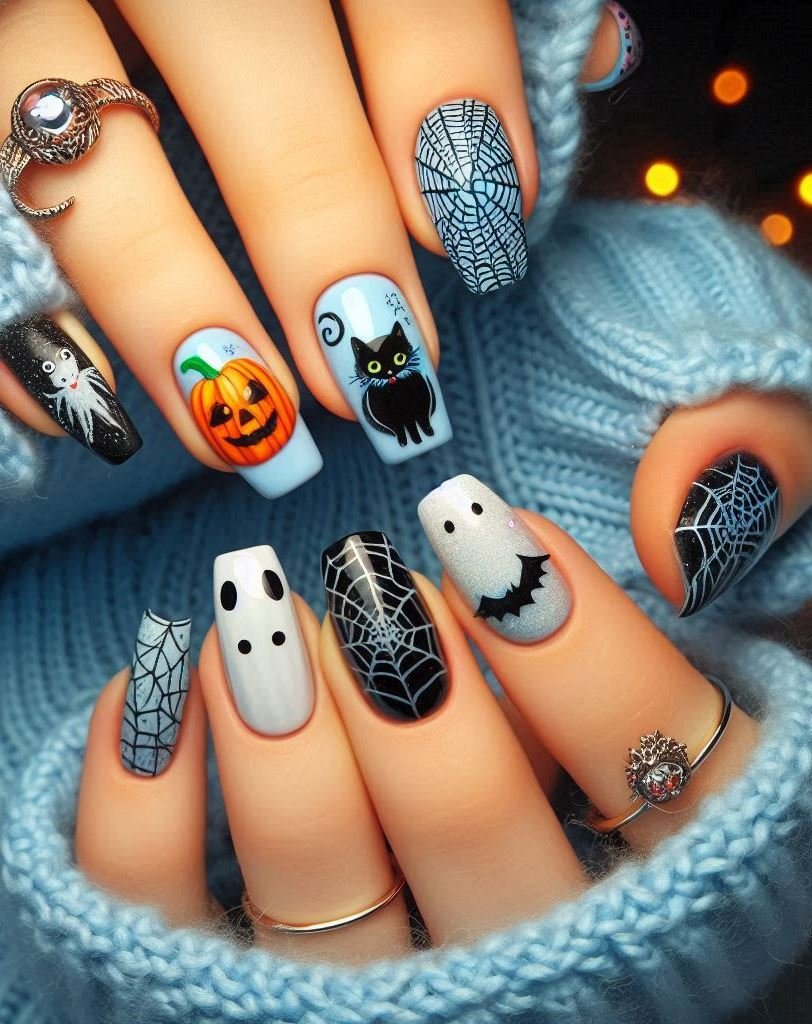 Halloween Nails: Spooktacular Spooky Designs That Are Fang-tastic | Pocoko Zombie Apocalypse Nails: Because even the undead deserve fabulous manicures. Add a touch of decay and a splash of glitter—voilà! 💀✨