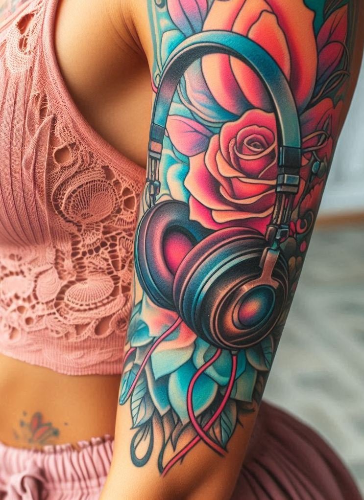 Turn up the volume on your ink game with headphones themed tattoos. These designs are perfect for music lovers who want to keep the beat alive on their skin. Wear your passion with pride!