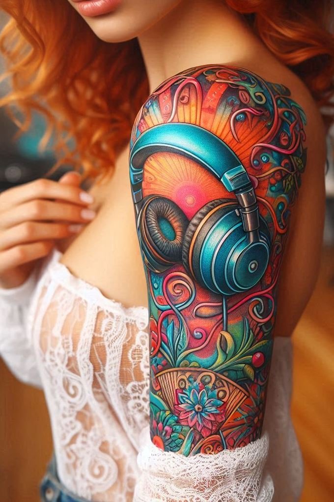 For the music enthusiast, headphones themed tattoos are a must-have. These designs celebrate your passion for sound and style, turning your skin into a canvas of musical expression.