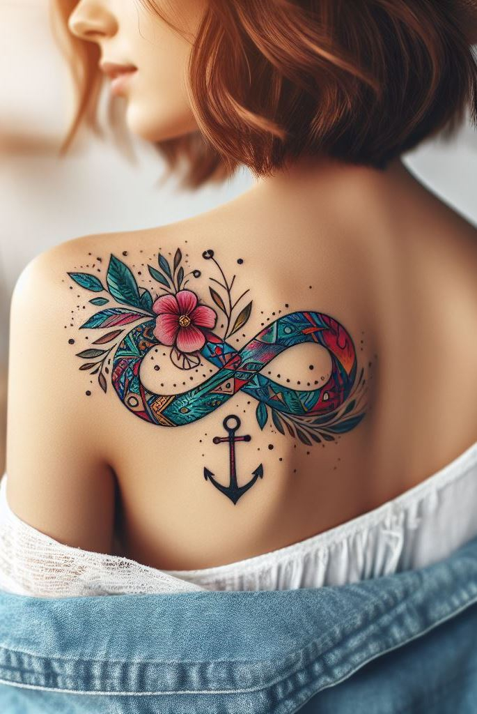 Set sail with an anchor infinity tattoo. It’s more than ink; it’s your unwritten voyage.