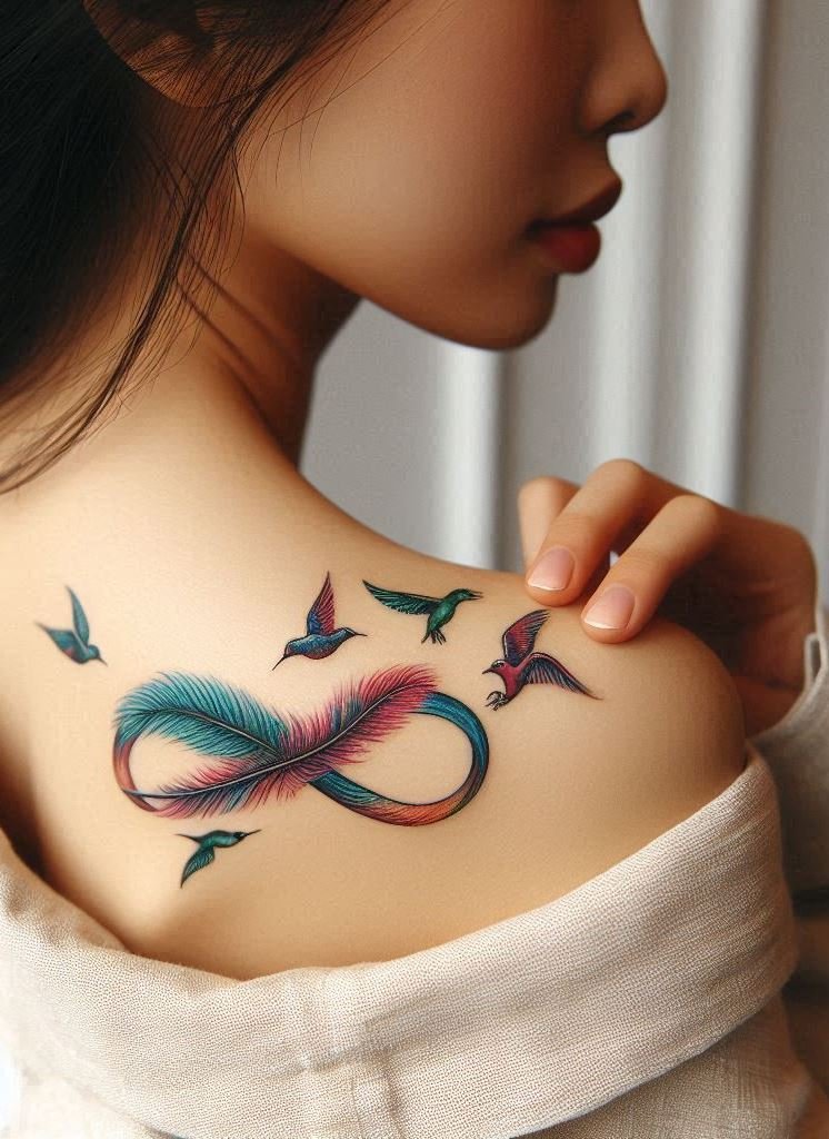 Birds and infinity: a celestial dance of love and freedom. Let your skin tell the story of a bond that defies gravity and lasts beyond lifetimes. ✨🌏