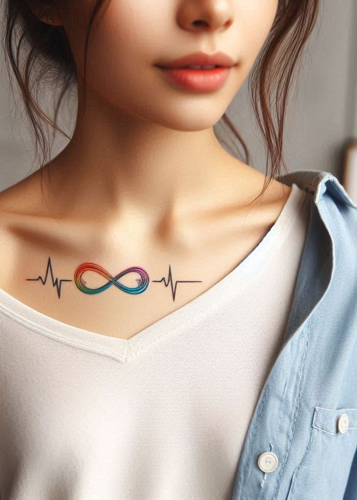Infinity + heartbeat = forever entwined. Wear this tattoo as a reminder: your love is the ultimate life force, beating endlessly. 🌿💖