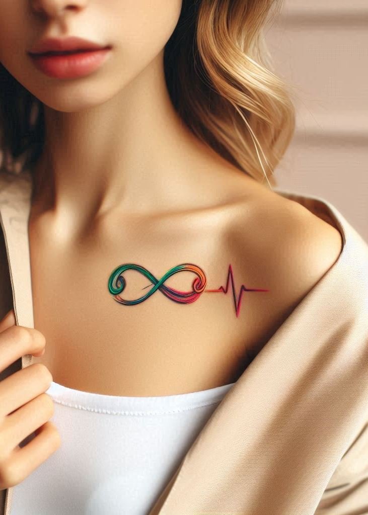 Two lines, one heartbeat. An infinity tattoo that whispers of love’s pulse—a rhythm that defies silence and echoes forever.