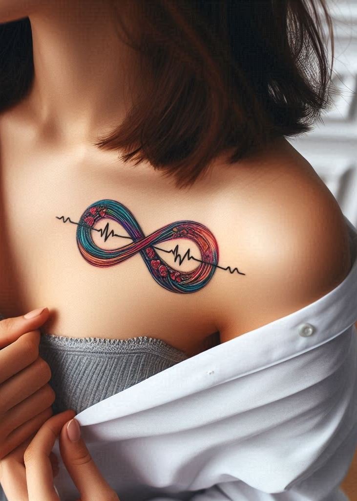 EKG meets eternity: an infinity tattoo inspired by heartbeats. Let it remind you that love is a symphony, played in every pulse. 🎵❤️