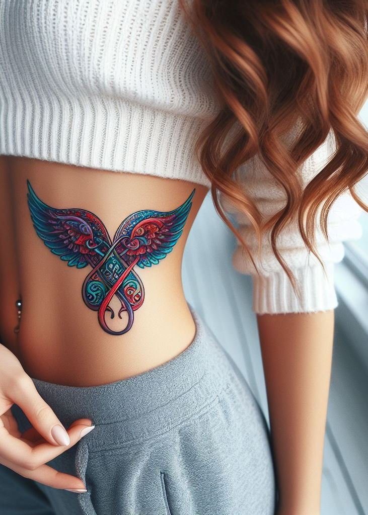 Infinity meets flight in this timeless tattoo. 🌠🕊️