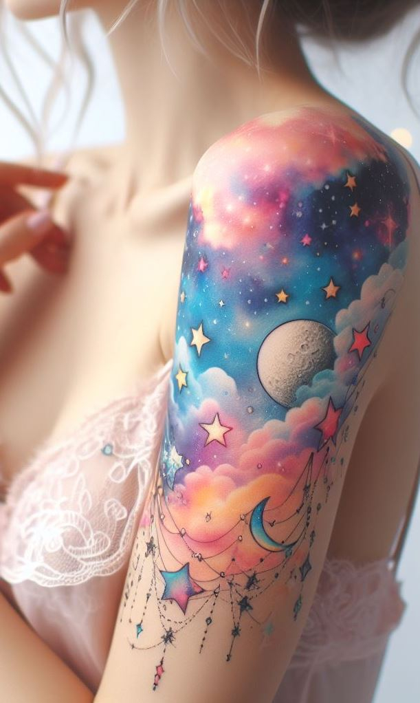 Tattoo inspiration: A fairy holding a tiny galaxy in her palm. Because magic fits in small spaces.