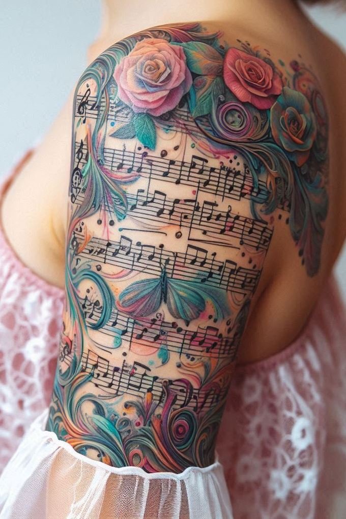 Ready to let your love for music shine? Musical notation tattoos are the perfect way to showcase your passion. Each note and symbol is a tribute to the songs that move you.
