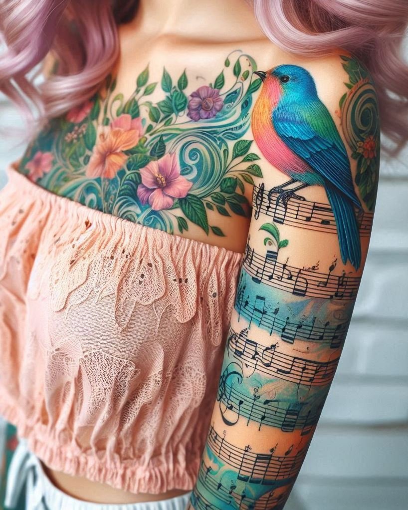 Ready to make your skin a symphony? Musical notation tattoos are the ultimate way to celebrate your passion for music. Each note and symbol tells a story that resonates with your soul.