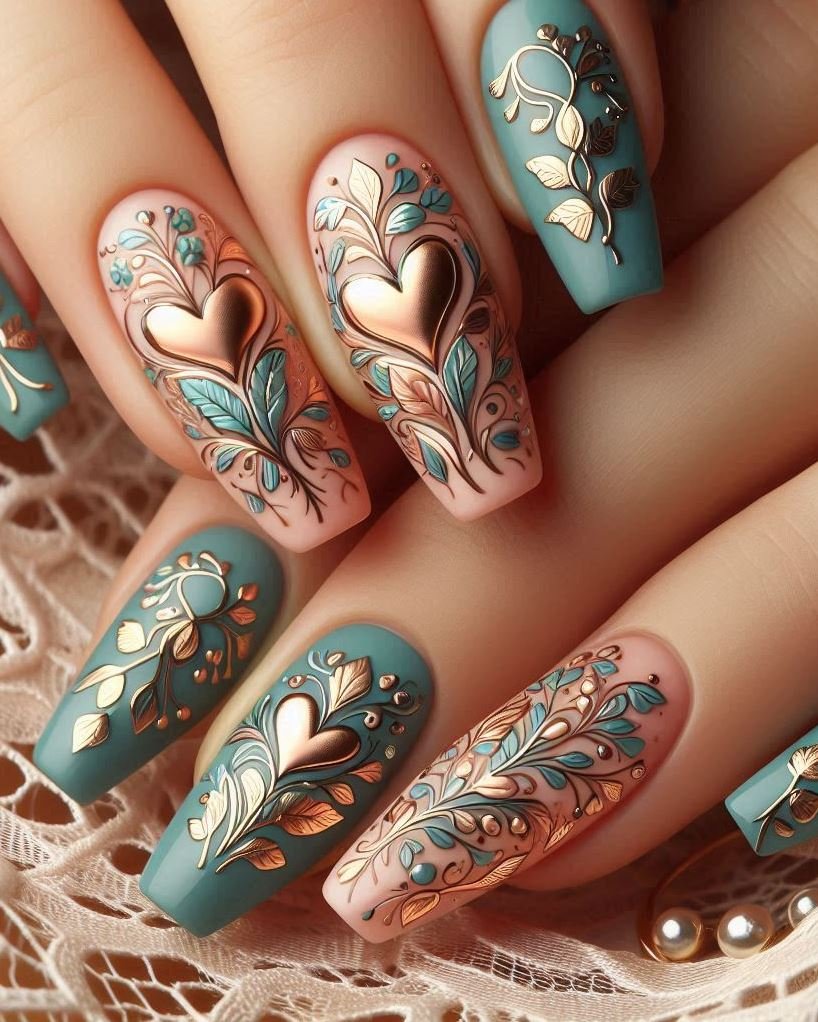 Tropical Blooms: Escape to an island paradise with hibiscus, orchid, and other exotic floral nail designs.