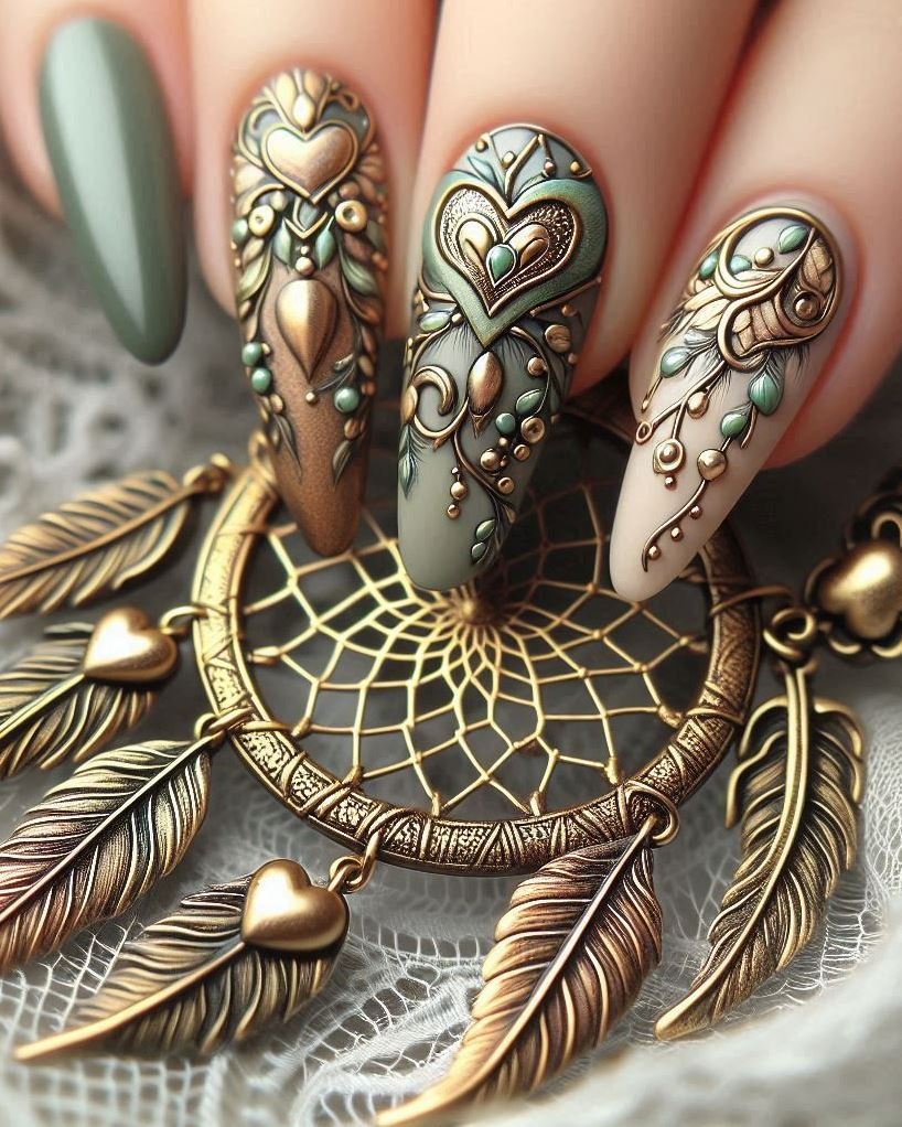 💖 Heartfelt Blooms: These floral-inspired nails are like a love letter to spring. Imagine daisies, roses, and tulips dancing on your fingertips!