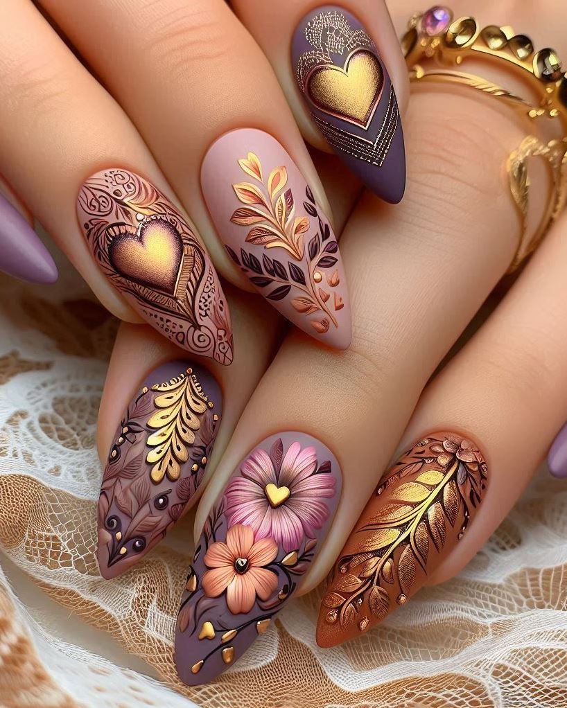 ❤️ Love Garden: Each nail tells a floral story. From peonies to sunflowers, let your love bloom.