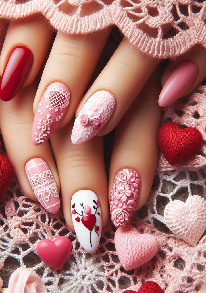 Lace Love Letters: Each nail tells a story—a secret whispered in lace.