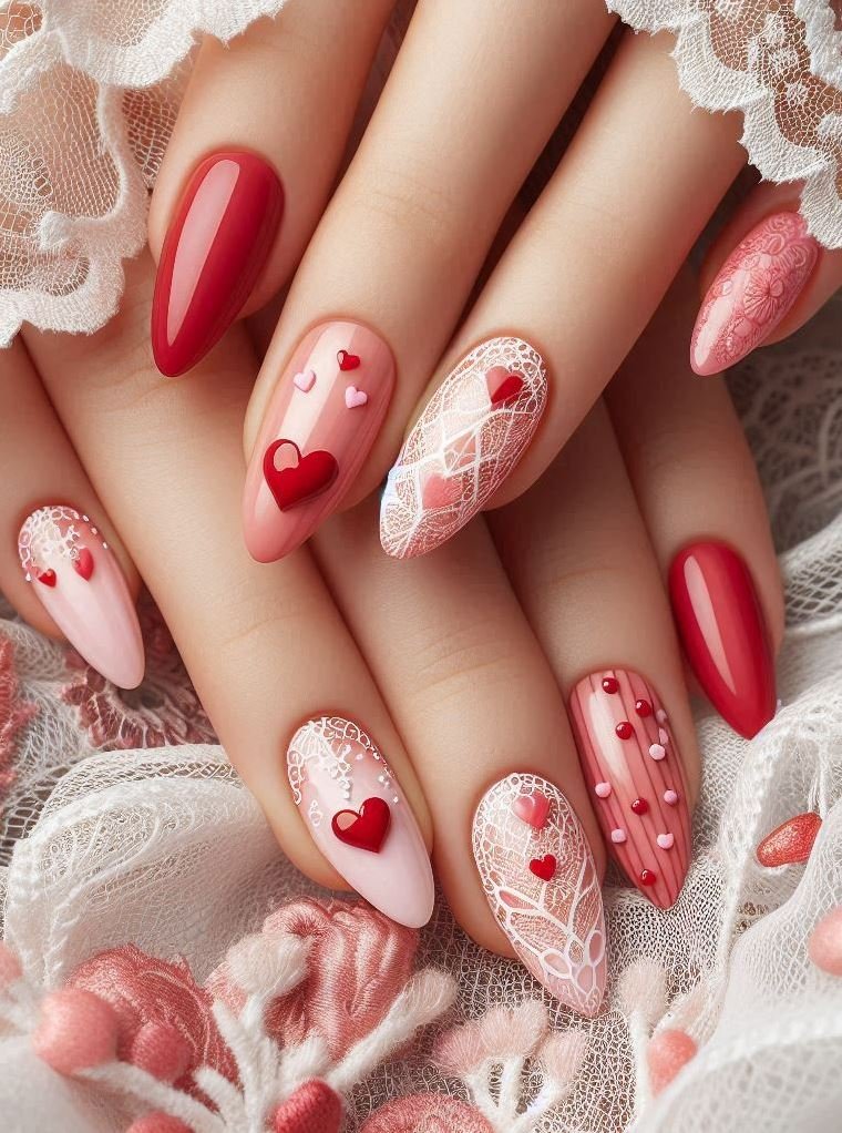 Victorian Lace: Transport yourself to another era with these lace-inspired nails.