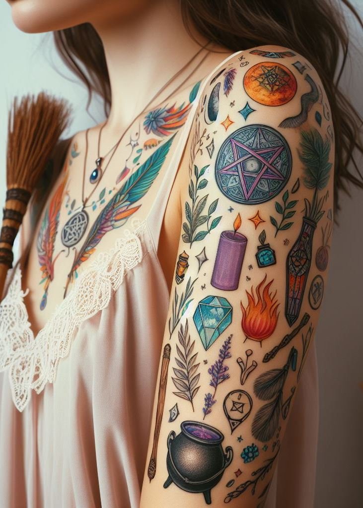 Invoke the goddess within—Hecate, Isis, or the triple moon. Your arm tells tales of ancient power.
