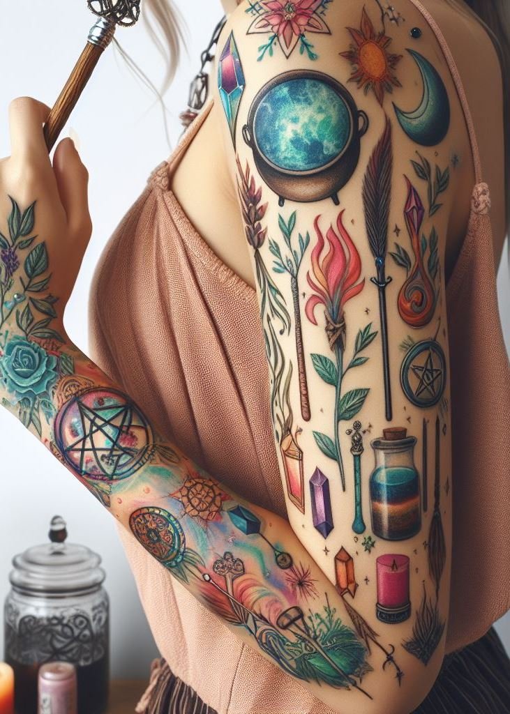 Witchy elegance meets divination: magic speculum tattoos. Channel your inner sorceress and let your arm become a conduit for cosmic wisdom. 🌙🔍