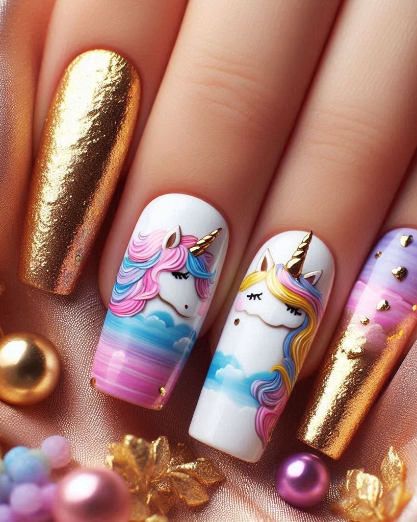 Ready to dazzle? These unicorn nail art ideas are pure magic! Get ready to flaunt sparkly, stunning nails that are sure to be the talk of the town. Unicorns aren't just a myth—they're your next manicure!