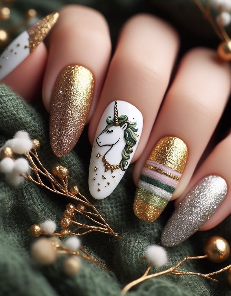 Step into a world of fantasy with unicorn nail art ideas that are as sparkly as they are stunning. Your nails will not only turn heads but also capture hearts with their magical charm.