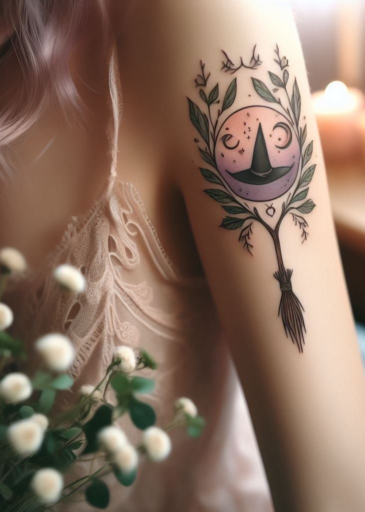 Celebrate your inner witch with ink that whispers secrets to the moon. 🌙 The hat embodies the mystery and allure of the witch’s craft.