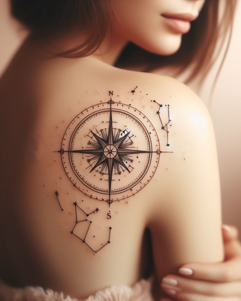 Let your ink be your guide with compass inspired shoulder and back tattoos. Perfect for the wanderer at heart, these designs keep your sense of direction as sharp as your style.