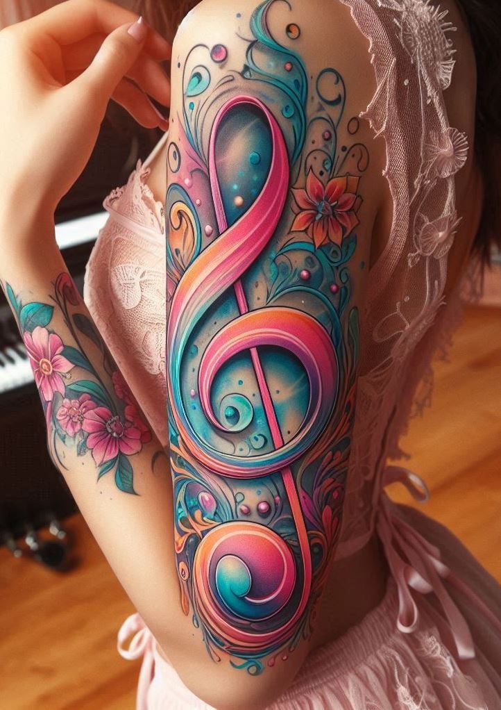 Ready to compose some stunning ink? Treble clef tattoos are the ultimate way to celebrate your love for music. Each design resonates with the elegance and charm of a perfect melody.