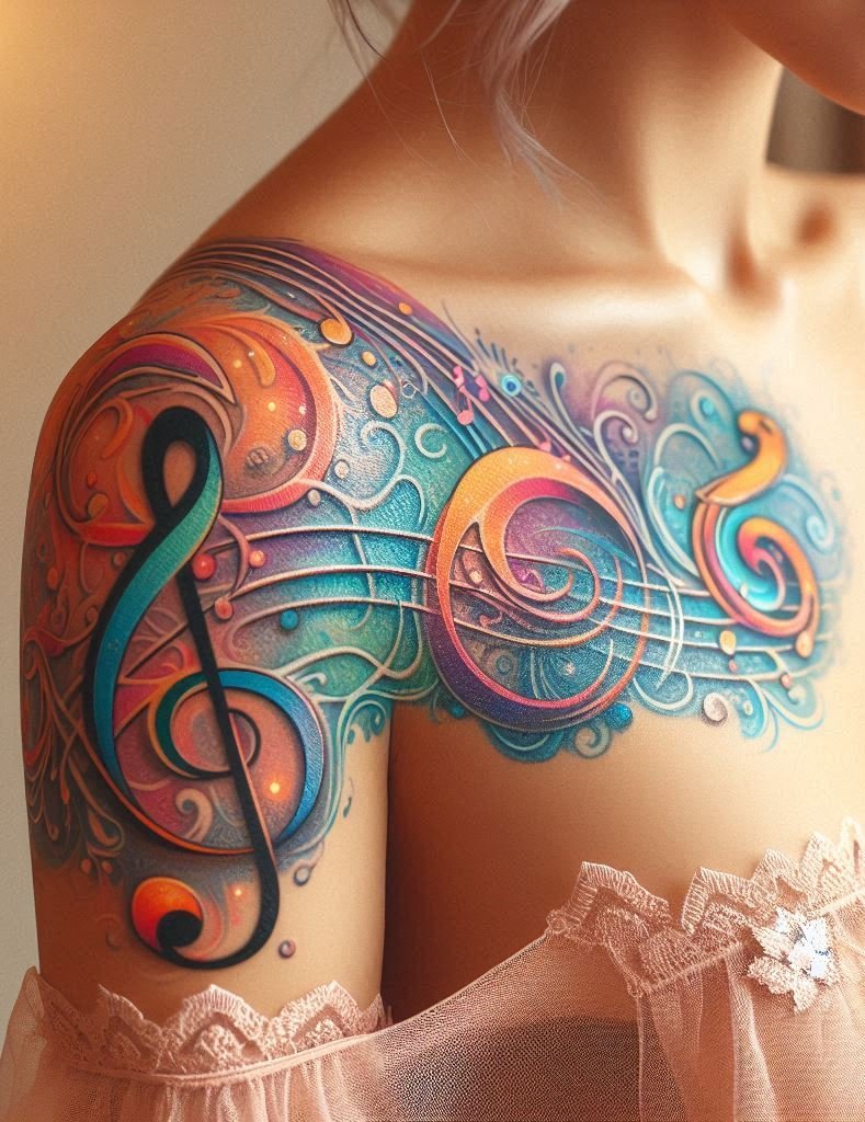 Ready to hit the high notes with your ink? Treble clef themed tattoos are a beautiful way to showcase your love for music. These elegant designs add a touch of melody to your skin.