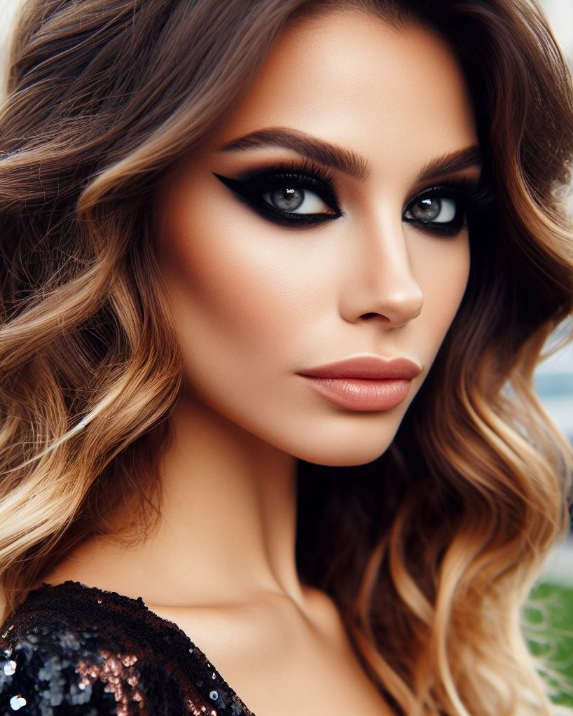 Dress up your everyday look! Elevate your daytime makeup with a classic black smokey eye and winged liner. A touch of shimmer on the lid adds a hint of playfulness.