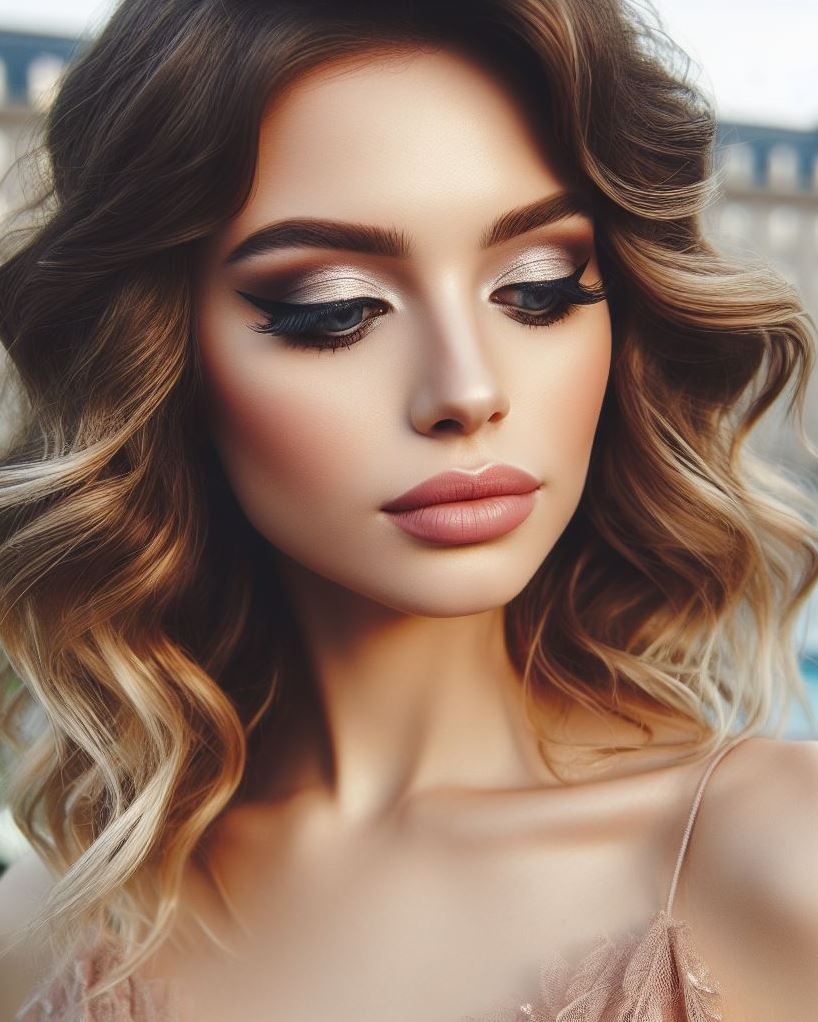 Channel your inner rockstar! A classic black smokey eye and winged liner is the epitome of edgy elegance. Pair it with bold lipstick for a show-stopping look.