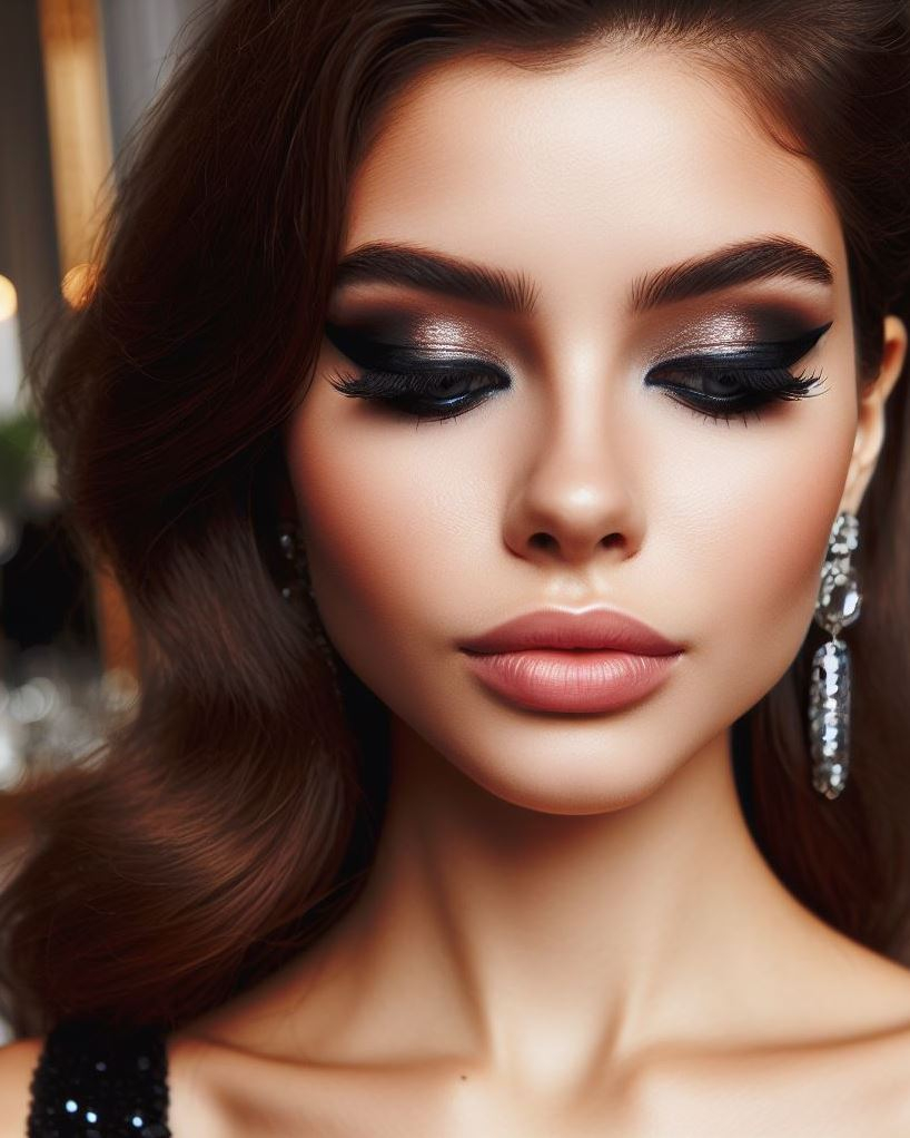 Less is more! The simplicity of a classic black smokey eye and winged liner speaks volumes. This timeless look lets your natural beauty shine through.