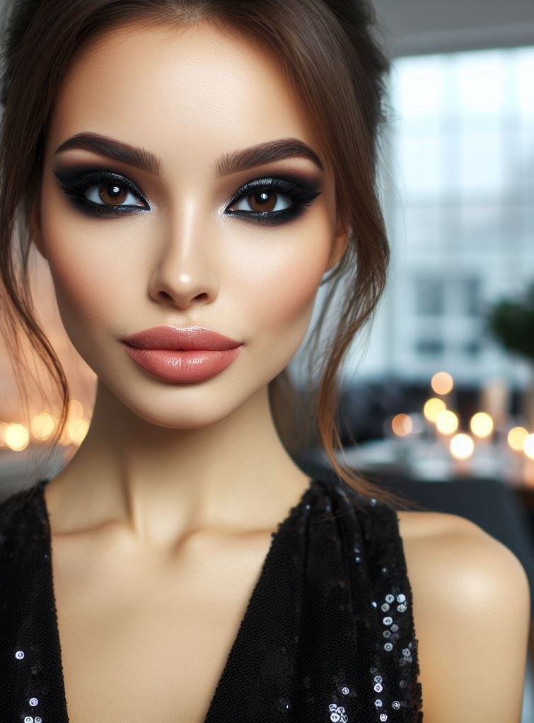 Confidence in a compact! A classic black smokey eye and winged liner is your secret weapon for a night out. This iconic makeup combo is guaranteed to turn heads.