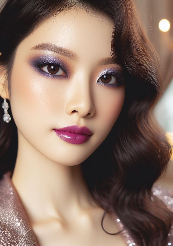 Rock the jewel-toned trend! Violet smokey eyes with mauve lips offer a modern and fashion-forward take on smokey eye makeup. This unexpected color pairing is perfect for the trendsetters.