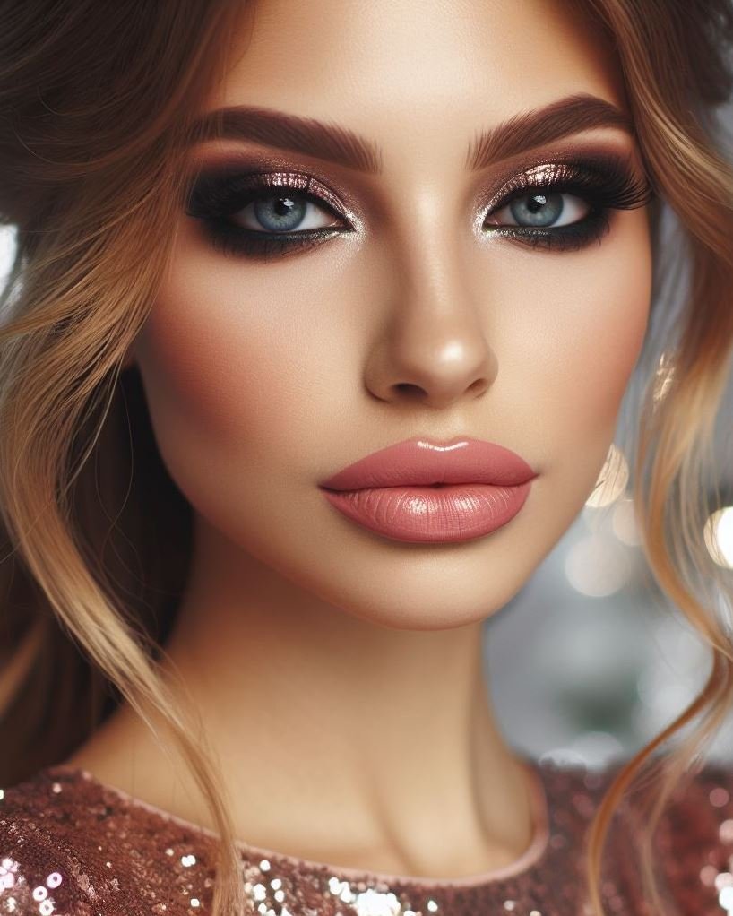Daytime drama (done right)! Rose gold smokey eyes with nude lips add a subtle touch of drama to your daytime makeup without being overpowering. This versatile look is perfect for work or a casual outing.
