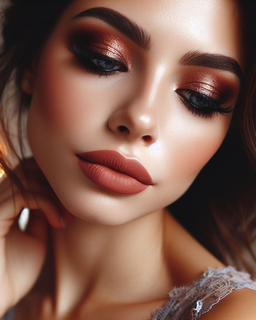 Festival ready with an earthy touch! Stand out from the crowd at a festival with a rustic terracotta smokey eye and warm brown lips. This earthy and unique combination is perfect for embracing your bohemian spirit.