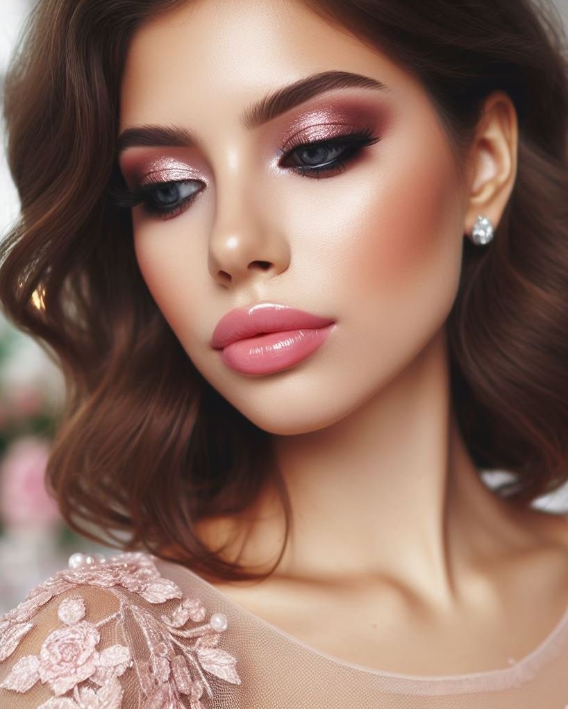 Spring fling makeup in a pinch! Soft pink smokey eyes and rosy lips offer a fresh and flirty look that perfectly captures the essence of spring. This easy-to-achieve combination is perfect for a day out or a casual evening.