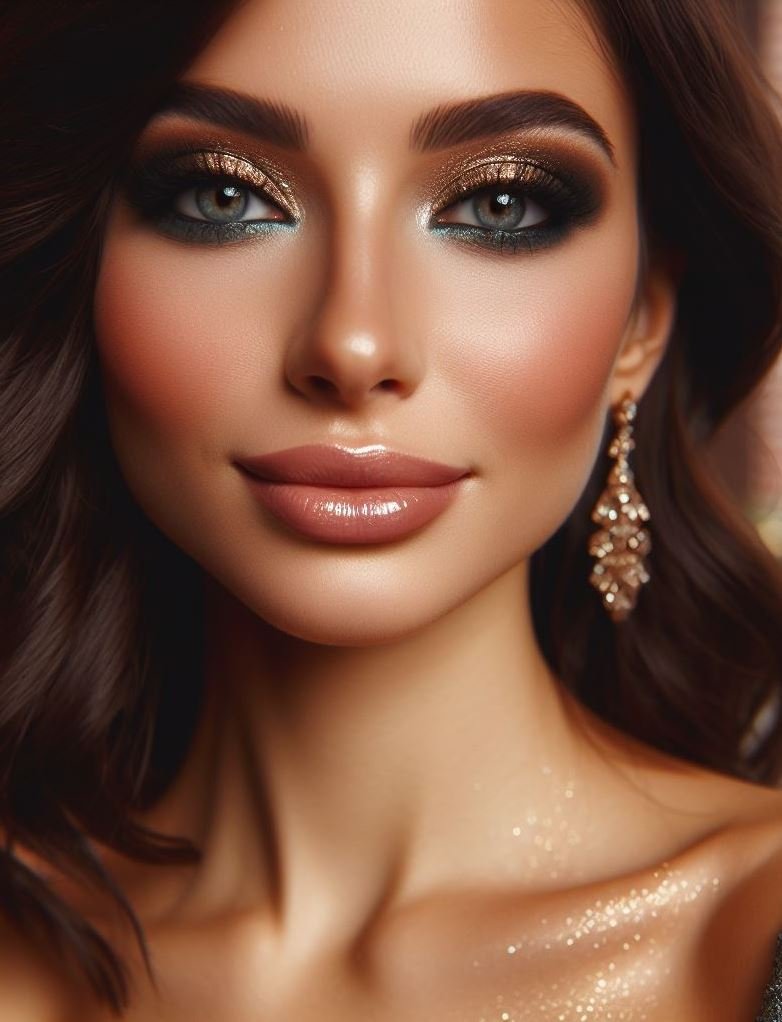 Warm up your look! Brown smokey eyes with gold shimmer add a touch of warmth and depth to your eyes, making them appear brighter and more inviting.