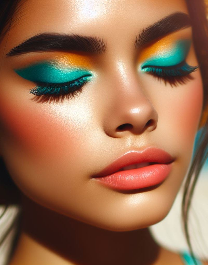 Sunshine on your lids! ☀️ This turquoise and coral eyeshadow duo is the perfect way to bring summer vibes to your eyes.