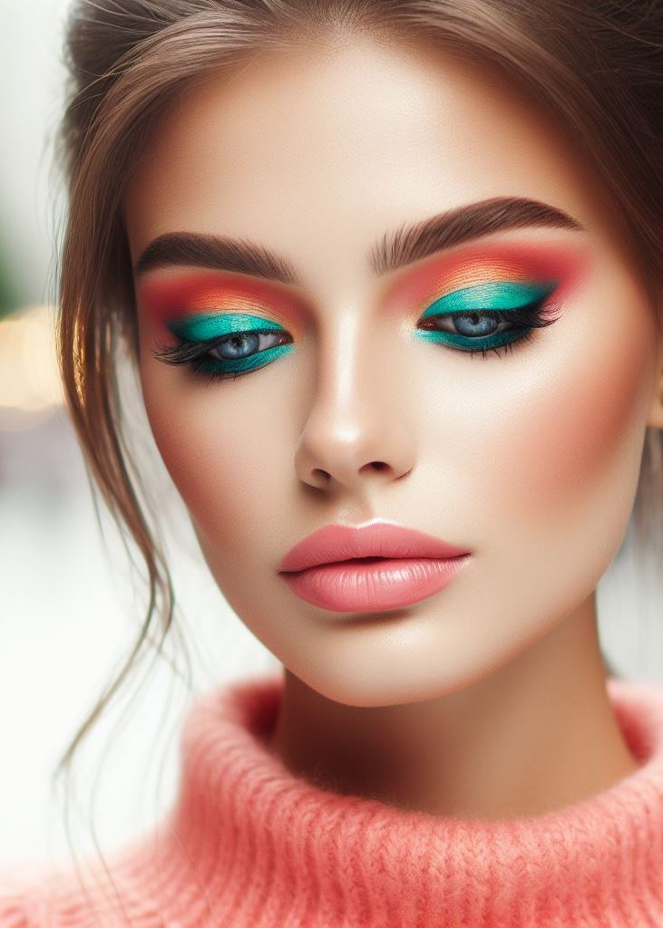 Want to channel those ocean waves? Try a turquoise and coral combo on your eyes—it’s like wearing the beach on your lids!