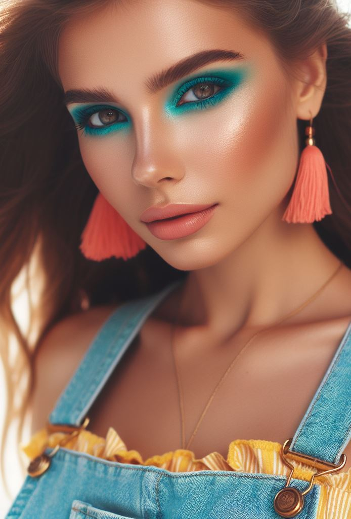 The perfect summer duo? Turquoise and coral eyeshadow. Your eyes are about to become a summer sunset in full bloom.