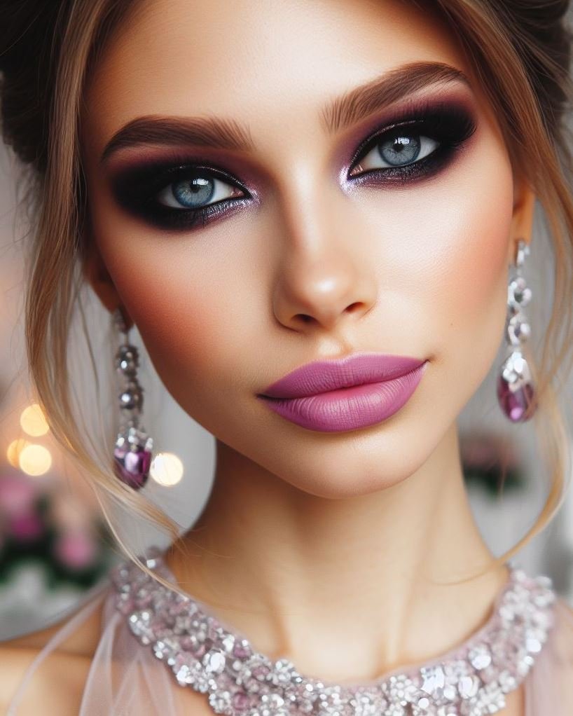 Unleash your inner fairy! Smokey lavender eyes paired with lilac lips create a dreamy and ethereal look, perfect for adding a touch of whimsical beauty to your everyday makeup or a costume party.
