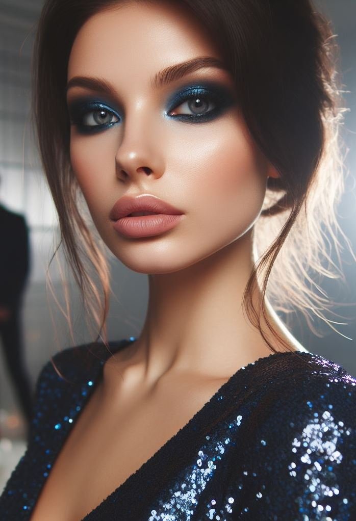 Summer nights, smoky vibes! Navy blue adds a cool and refreshing touch to your smokey eye. Paired with nude lips, this look is perfect for a summer night out on the town.