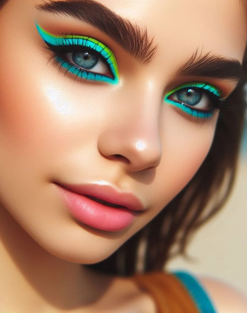 Turn up the volume! These electrifying eyeshadow shades in aqua, lime green, or electric blue are perfect for making a statement this summer.