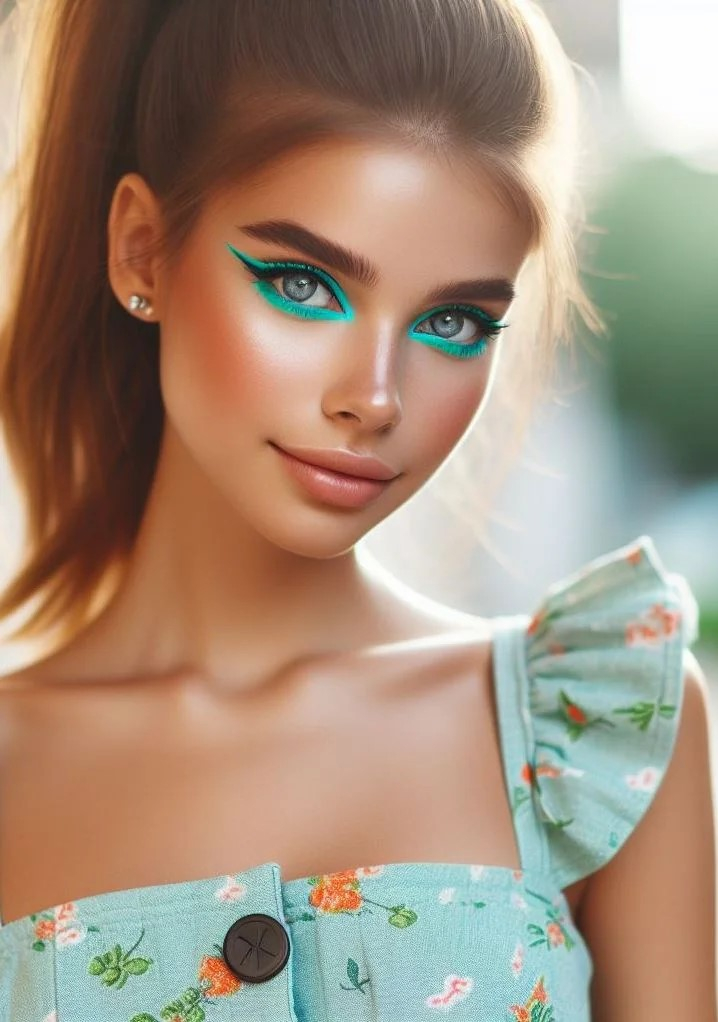 Ditch the neutrals! Aqua, lime green, or electric blue eyeshadow adds a bold pop of color for a summer look that's anything but boring.