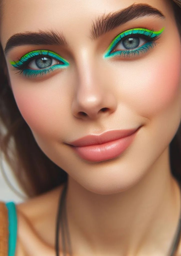 Sunshine on your lids in a whole new way! Ditch the expected summer colors and embrace the vibrancy of aqua, lime green, or electric blue eyeshadow.