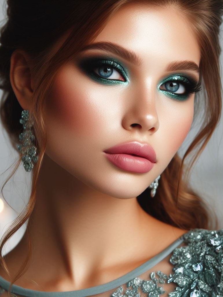 Step into spring! Emerald green smokey eyes with soft pink lips offer a fresh and playful take on smokey eye makeup, perfect for the warmer months.