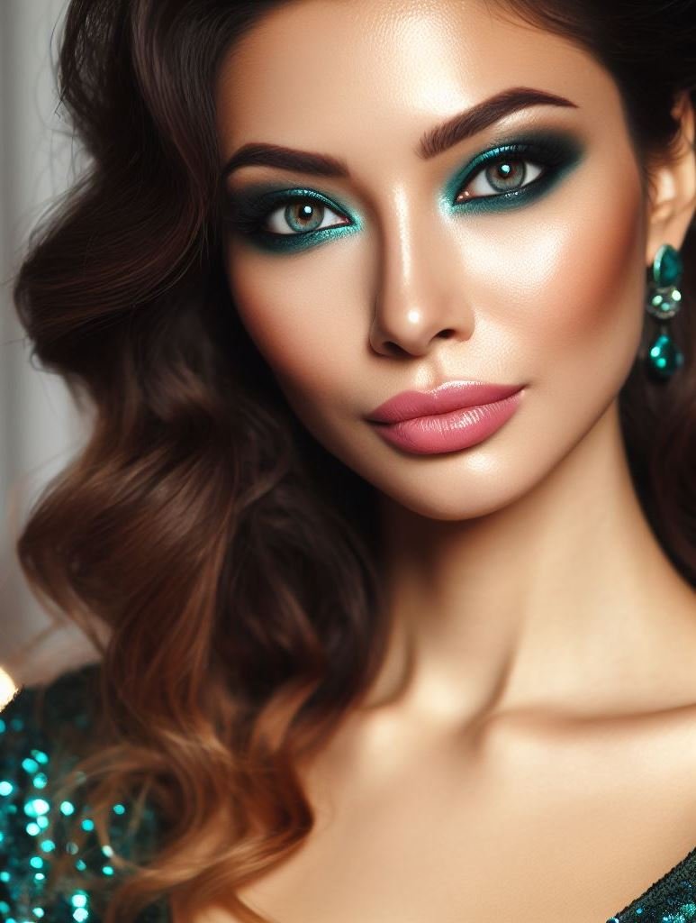 Fairytale vibes! Channel your inner mermaid with emerald green smokey eyes and soft pink lips. This enchanting combination is perfect for a costume party or a night out with a touch of whimsy.