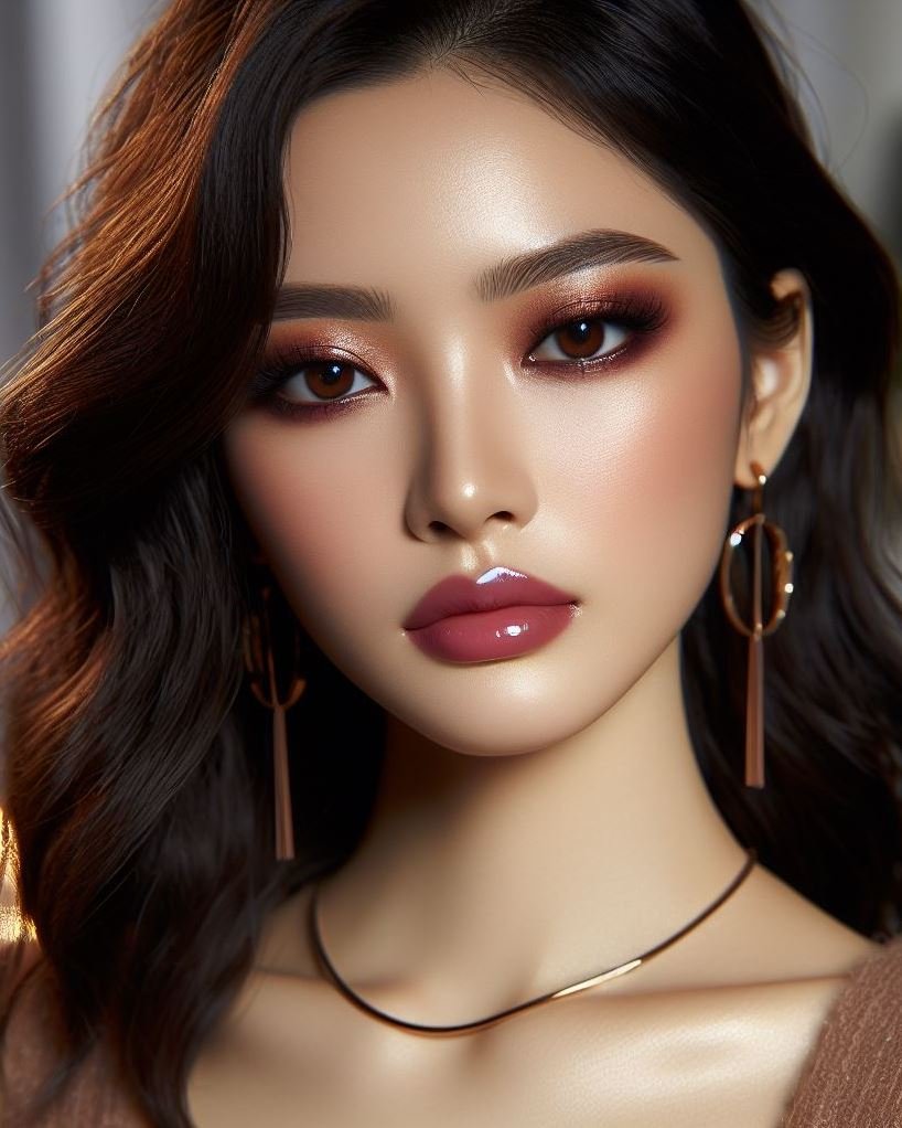 Embrace the opulent! Burgundy smokey eyes with glossy lips ooze luxury and glamour. This statement-making combination is perfect for those who want to feel like a red carpet star.